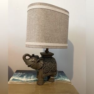 Tan elephant lamp